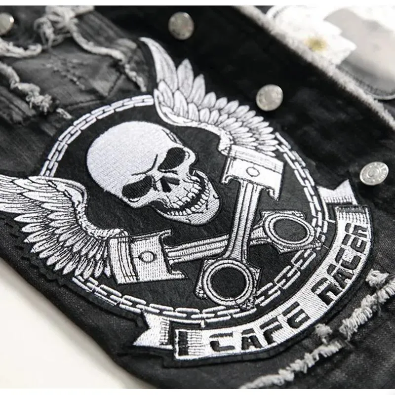 Veste Jeans Biker Sans Manche – Café Racer Original
