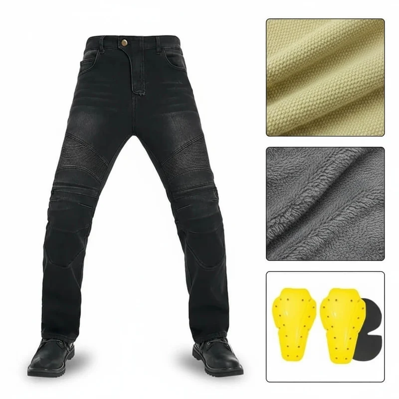 Jean Moto Hiver Homme avec Doublure Polaire + Kevlar | ThermalGear™