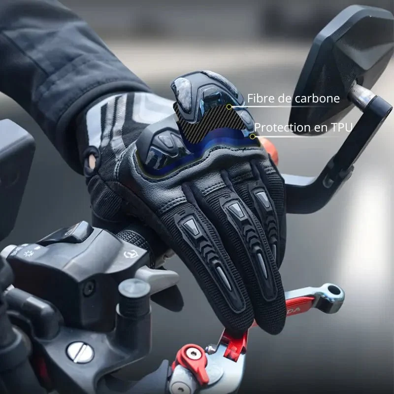 Gants Moto mi-saison CE Fibre Carbone | StormGrip