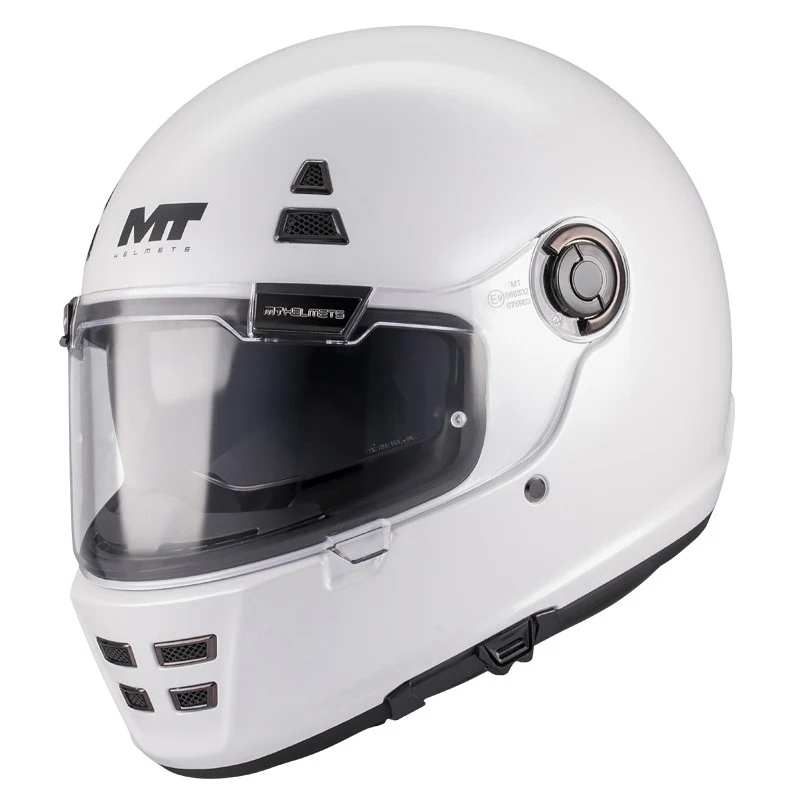Casque moto Intégral vintage | MT JARAMA BLANC NACRE