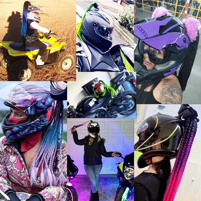 Tresse casque moto femme