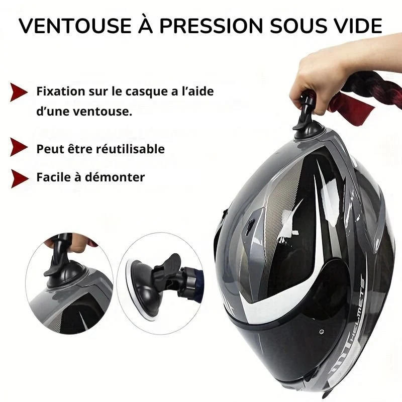 Tresse casque moto femme