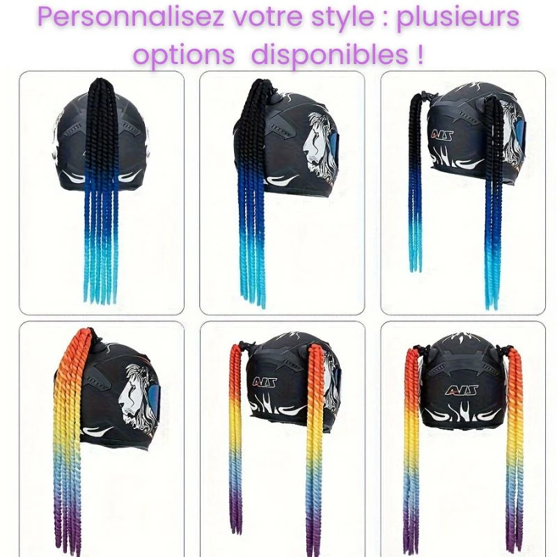 Tresse casque moto femme