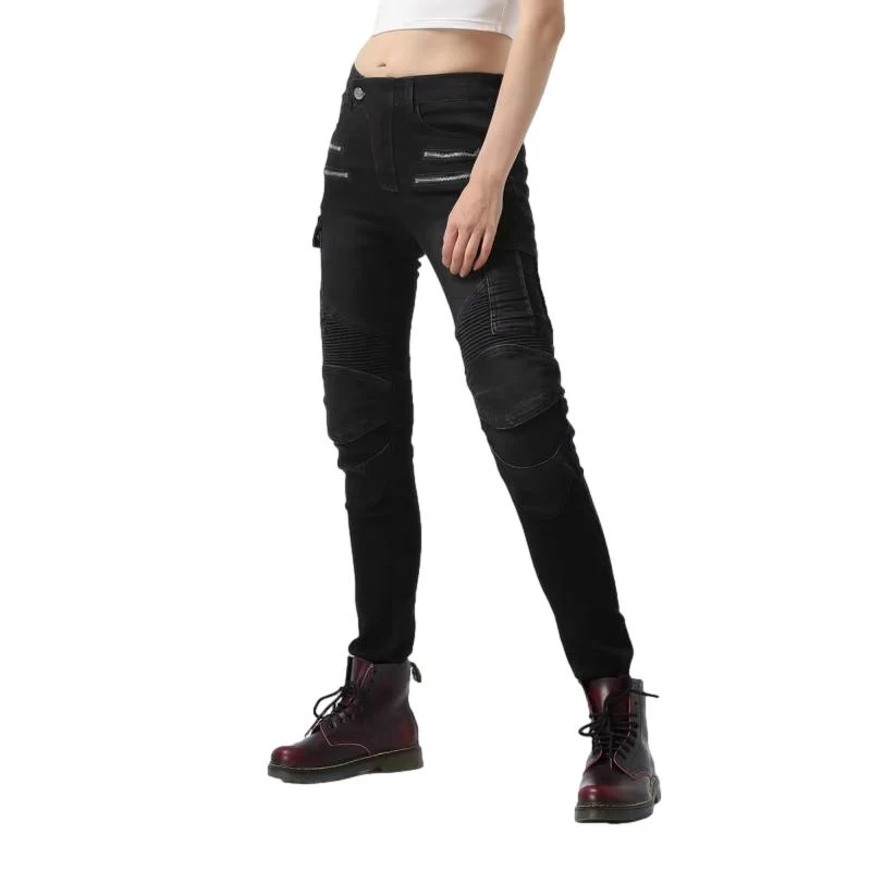 Pantalon jean moto femme - Bella Denim™Noir