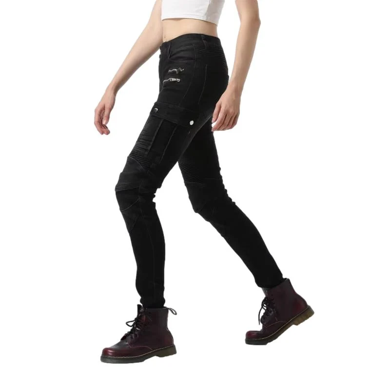 Pantalon jean moto femme - Bella Denim™Noir