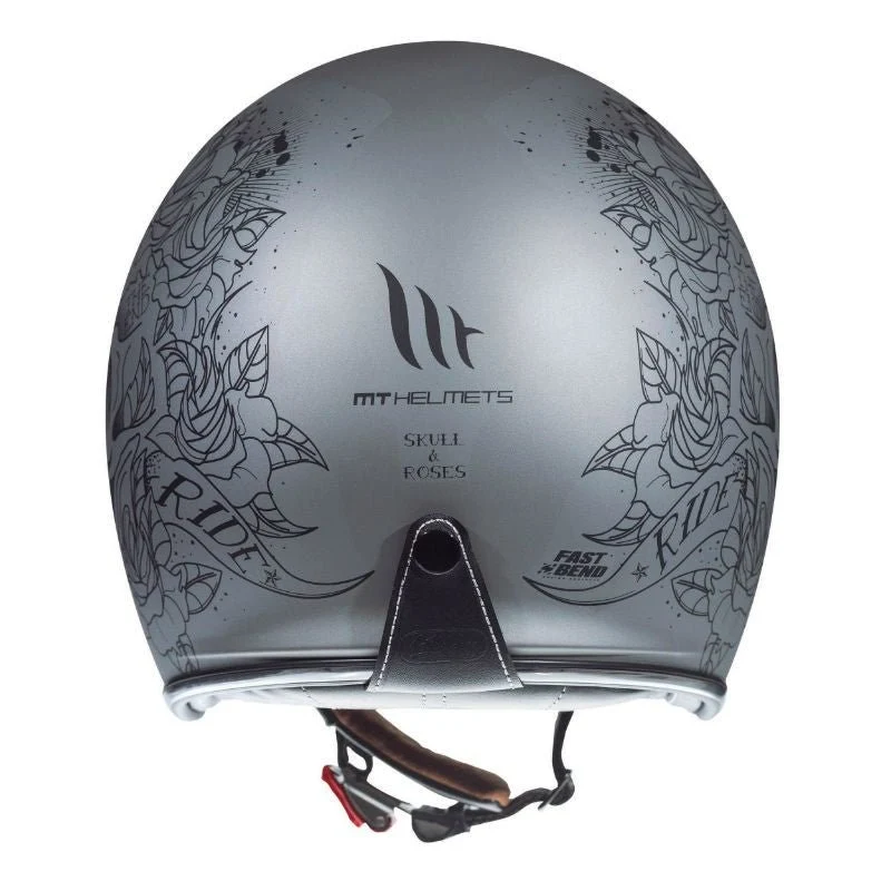 Casque Jet moto - SKULL& ROSES ARGENT MAT