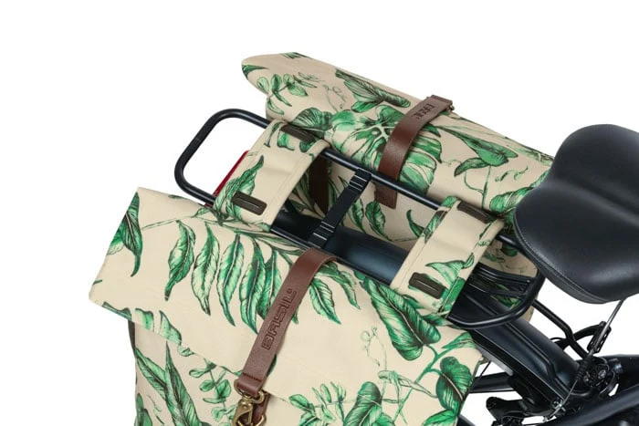 Basil Ever-Green - double bicycle bag - 28-32 liter - sandshell beige