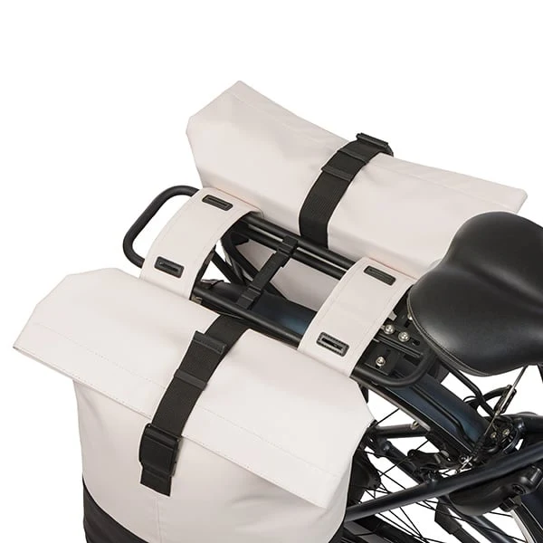 Basil Cove - double pannier bag - 28–32L - off-white/black