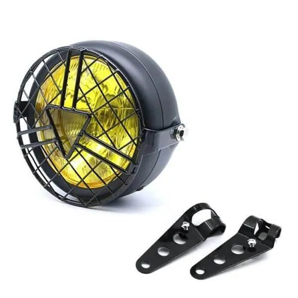 Phare moto vintage jaune