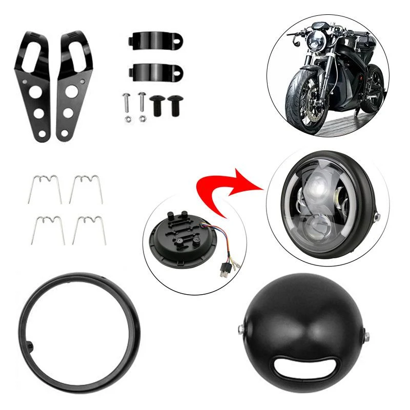 Phare moto LED rond - 5.75pouces