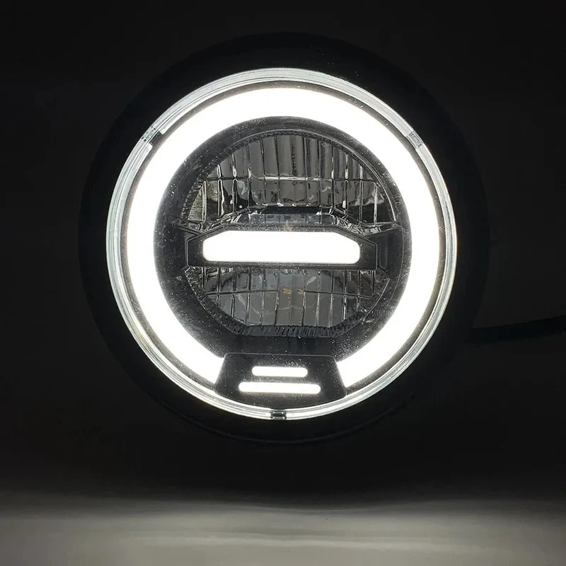Phare rond moto LED universel 6.5 pouces