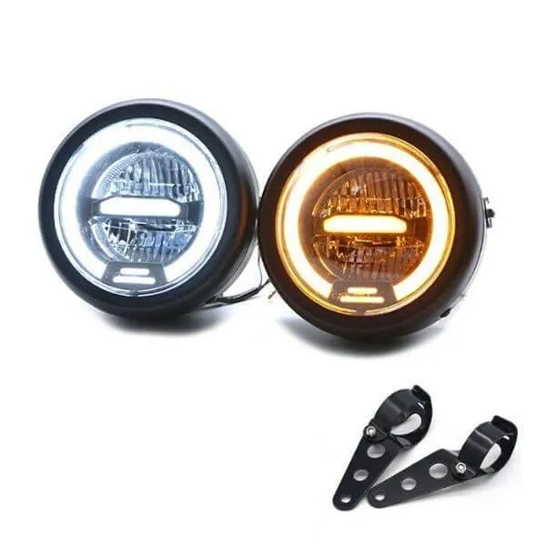 Phare rond moto LED universel 6.5 pouces