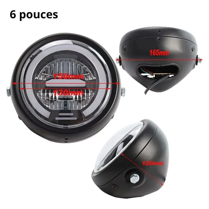Phare rond de moto led - Jaune ou blanc