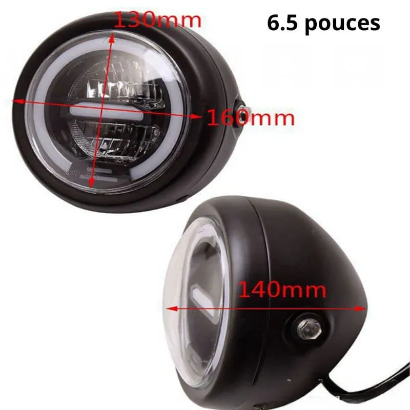 Phare rond de moto led - Jaune ou blanc