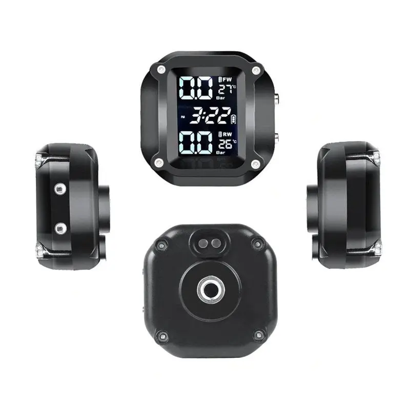 Pack : Phare additionnels LED moto + Système de surveillance de la pression des pneus avec indicateur de température