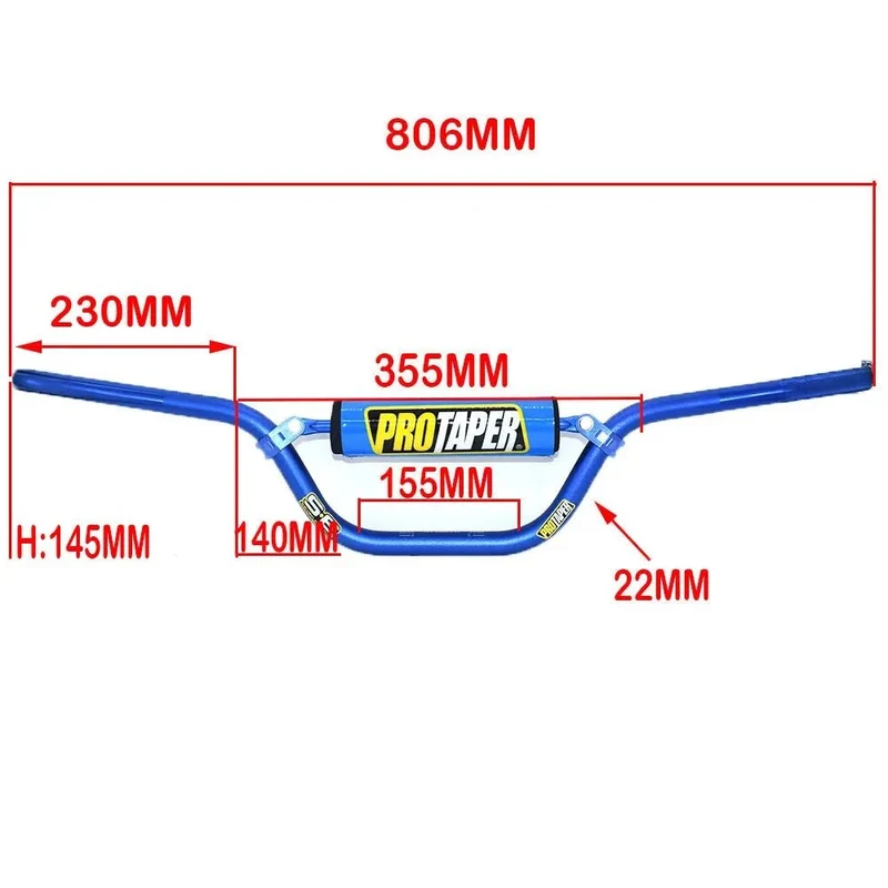 Guidon pro taper - Bleu 22mm