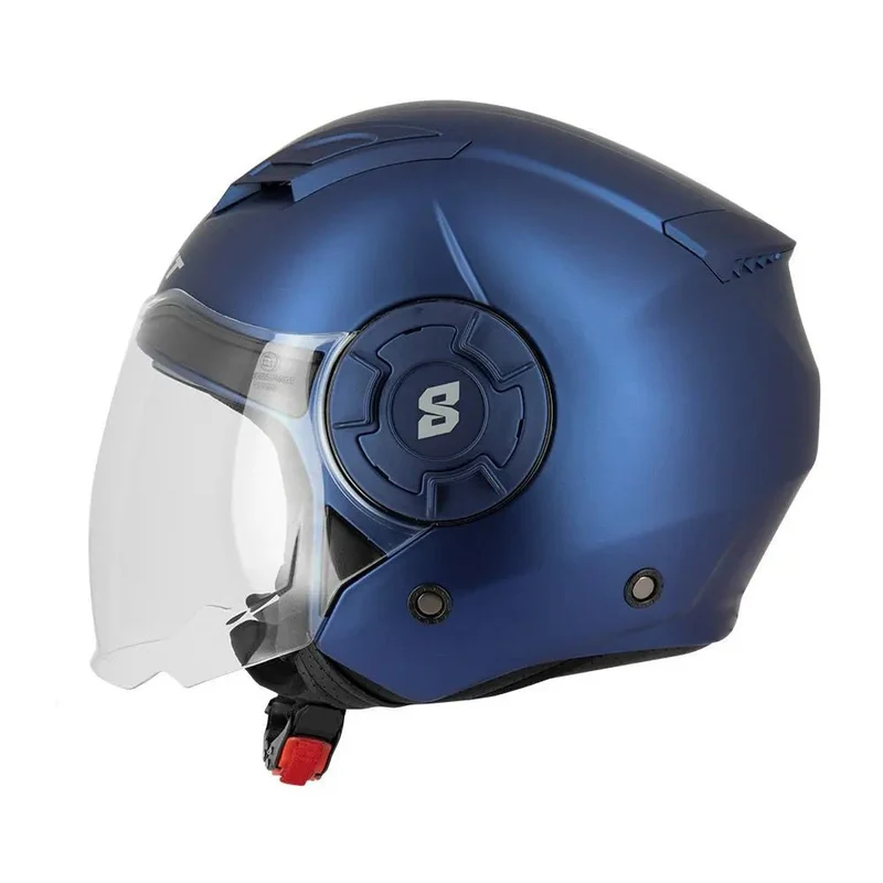Casque moto jet double écran - S749 Twister Bleu mat | SOLDES
