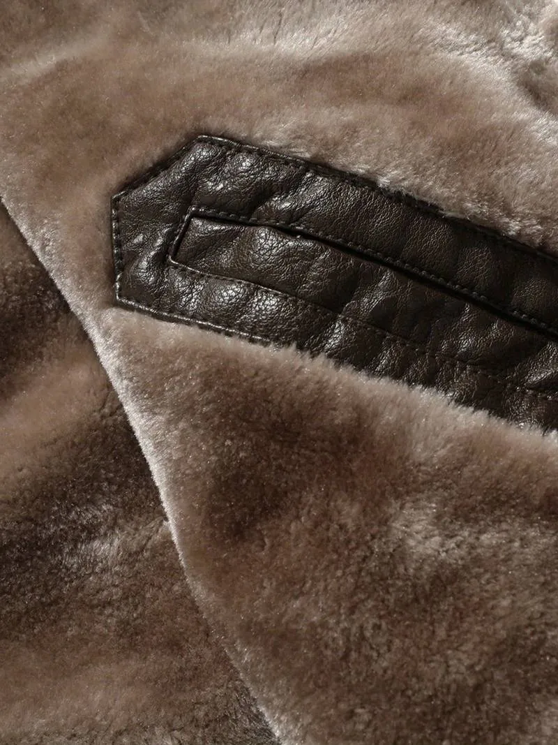 Manteau col fourrure Homme - Marron