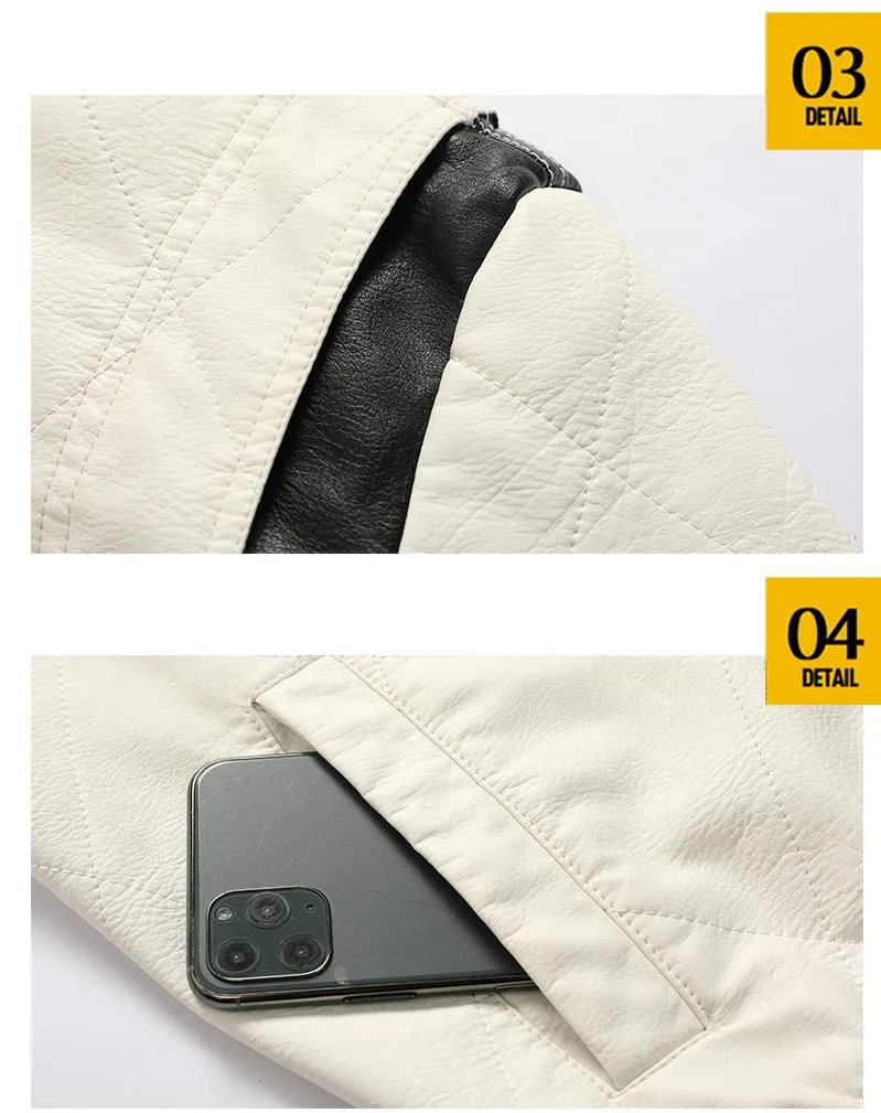 Blouson Biker "Scorpion Legend" – Blanc Matelassé & Broderie Or