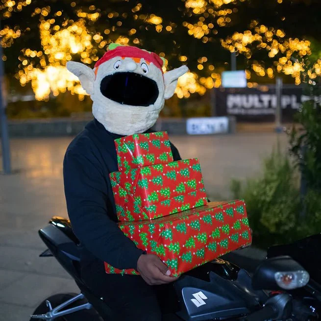 Housse casque moto - Elfe de Noel