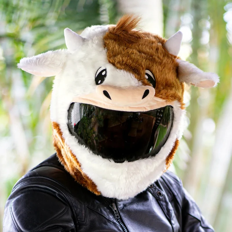 Housse de casque moto - Vache