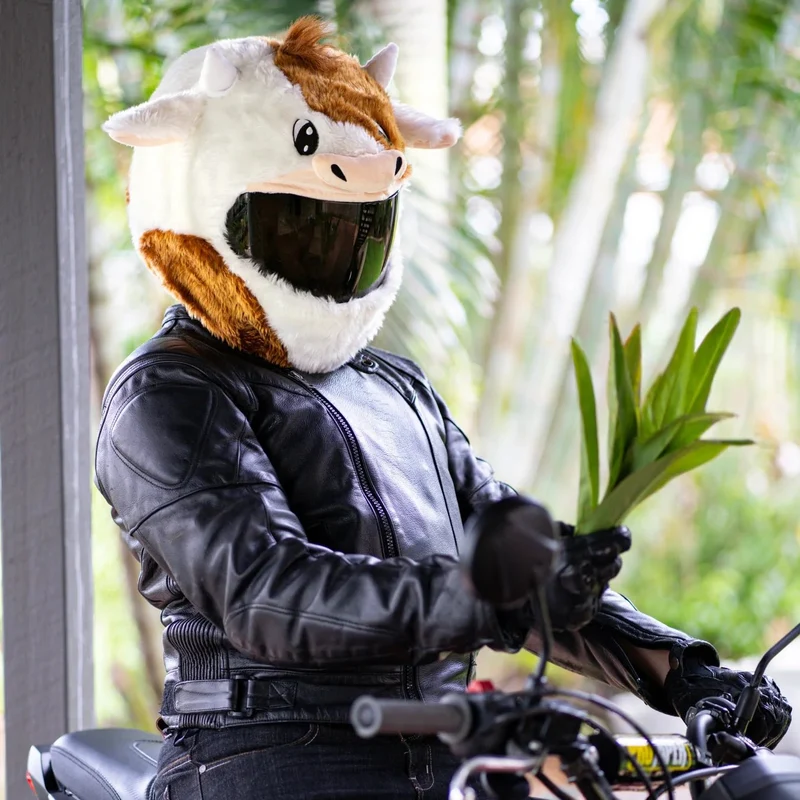 Housse de casque moto - Vache