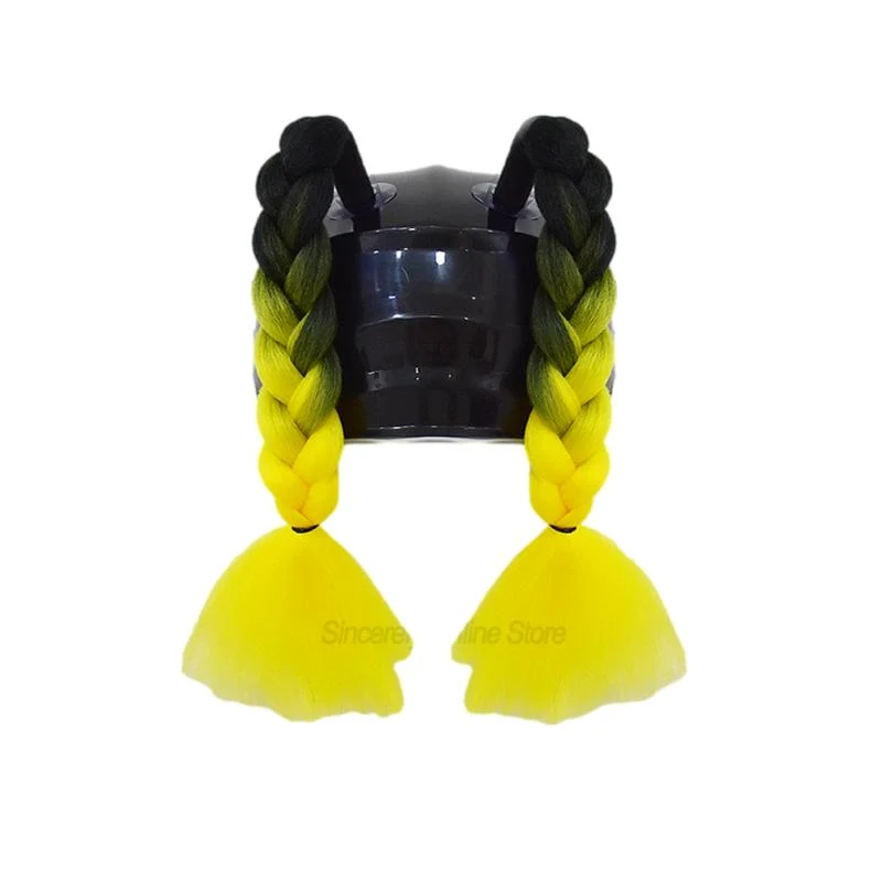 Tresse pour casque moto - Jaune/Noir