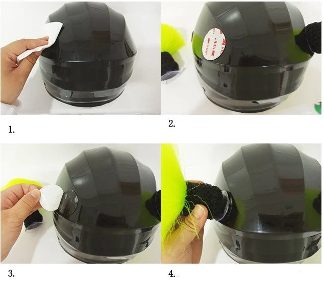 Tresse pour casque moto - Bleu/Noir