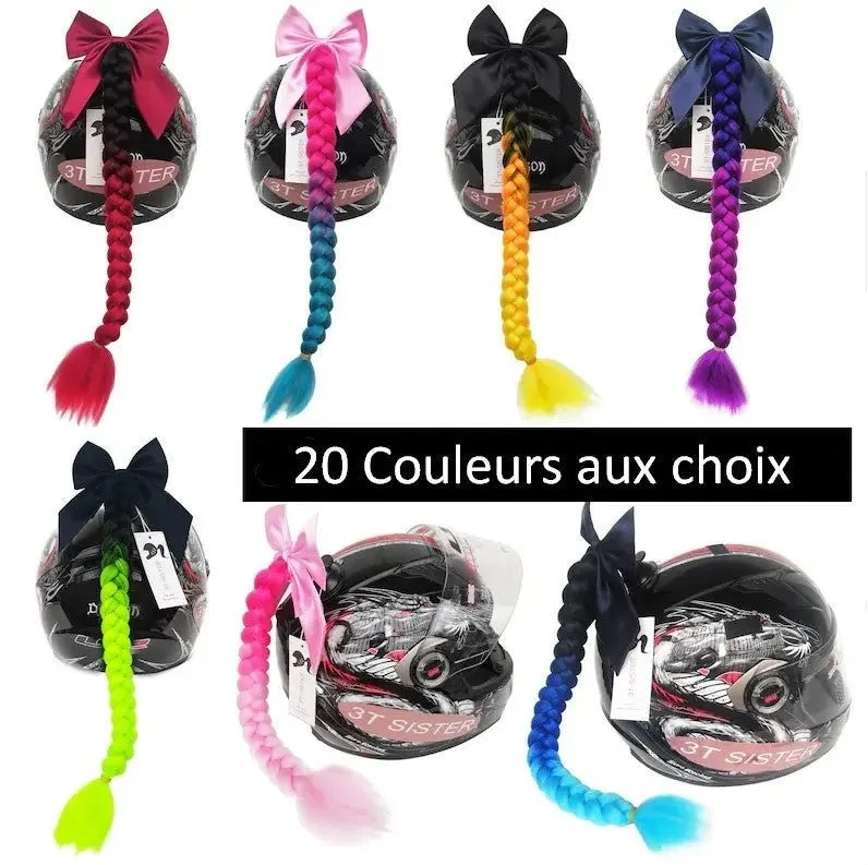 Tresse pour casque moto - Multicouleur