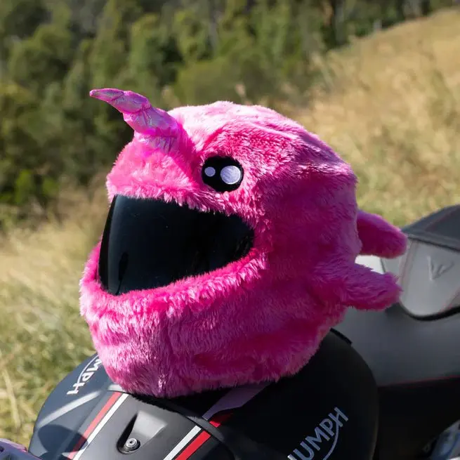 Couvre Casque Moto - Licorne rose