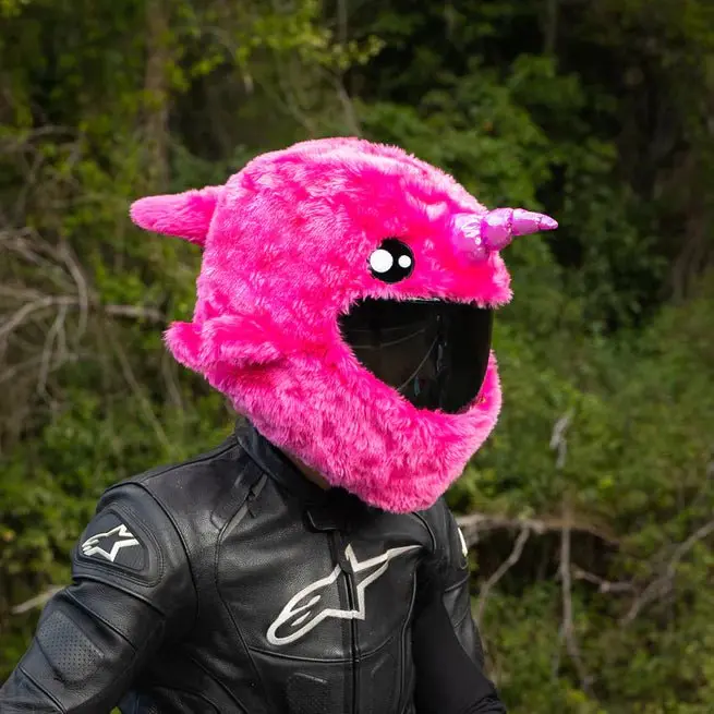 Couvre Casque Moto - Licorne rose