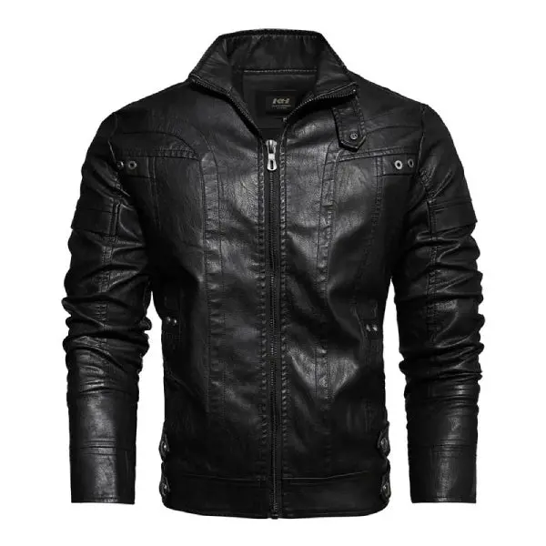 Blouson Biker "Retro-Racer" – Cuir PU Vieilli & Intérieur Velours | SOLDES