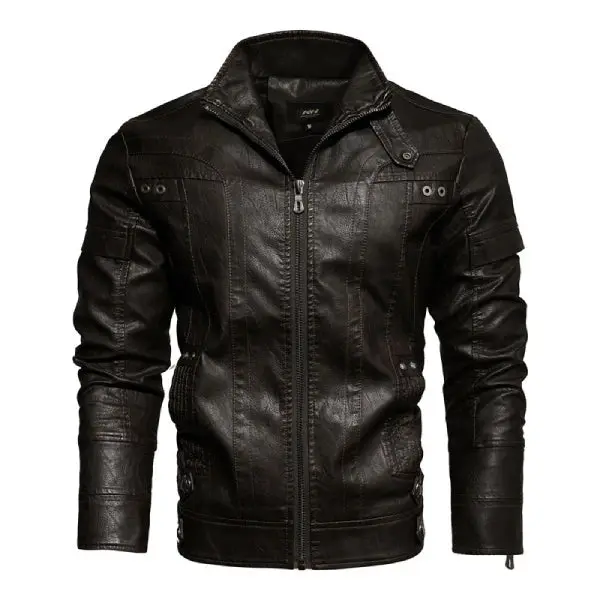Blouson Biker "Retro-Racer" – Cuir PU Vieilli & Intérieur Velours | SOLDES