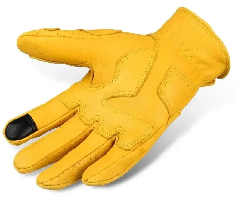 Gants moto cuir vintage été
