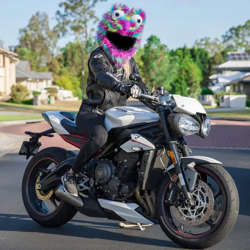 Couvre Casque Moto - Peluche Multicolor
