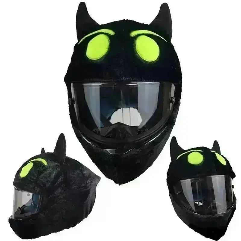 Couvre Casque Moto - Chat NOir
