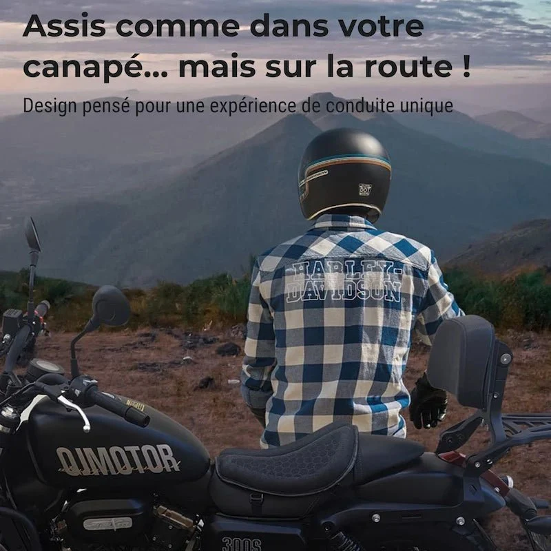Coussin de selle confort gel moto