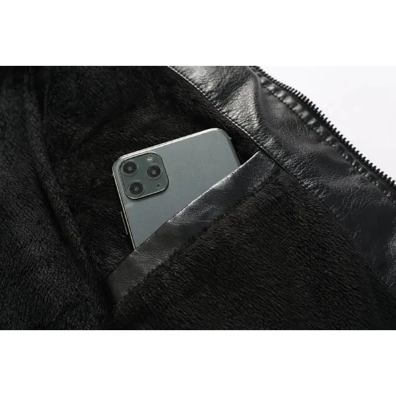 Blouson cuir (simili) vintage - BLEU