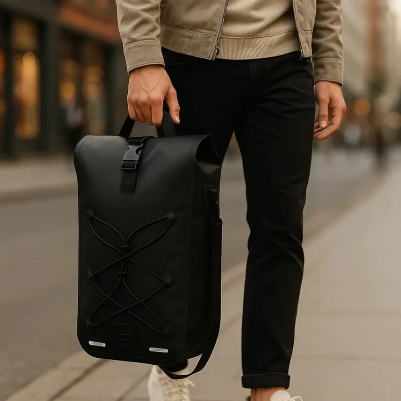 Sacoche porte-bagages vélo Badawin Hind 25L convertible en bandoulière