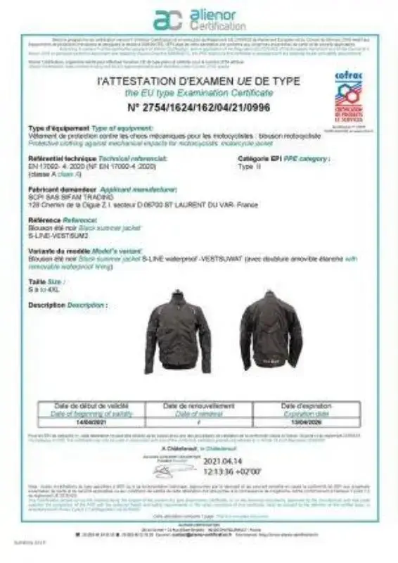 Blouson de moto Eté Ventilé + Doublure Etanche