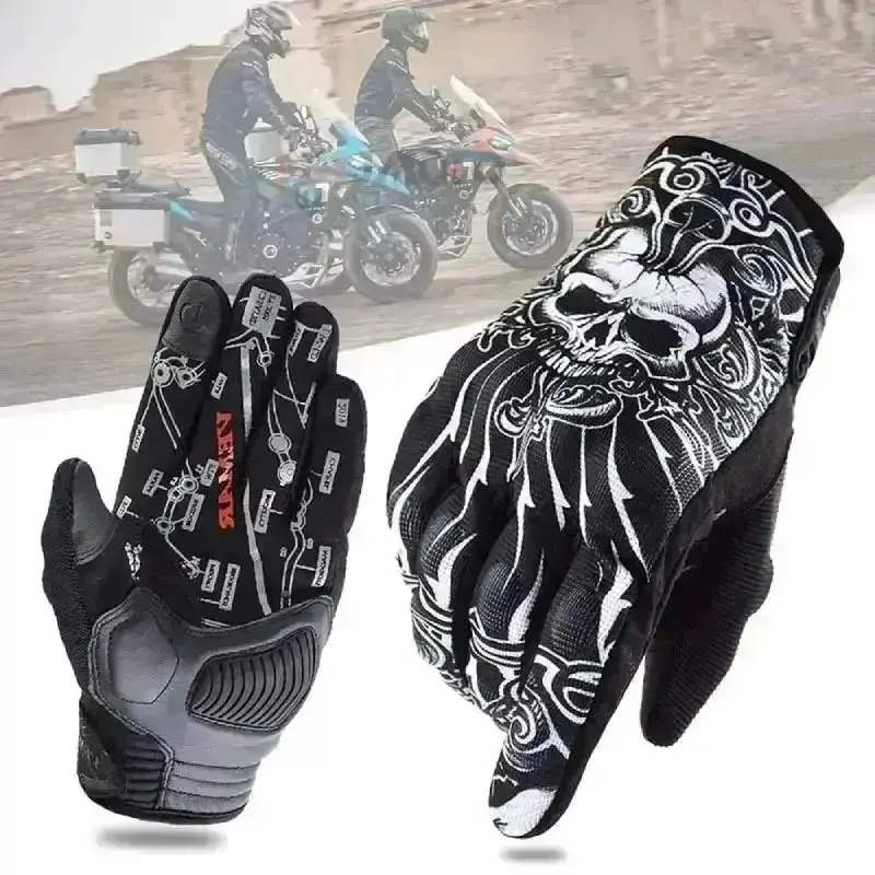 Gants moto été Antichoc tactile | SkullGrind™