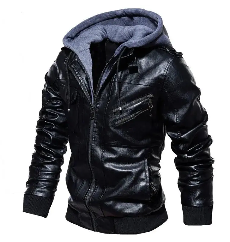 Blouson Biker "Urban Rider" – Capuche Amovible & Effet 2-en-1 |SOLDES