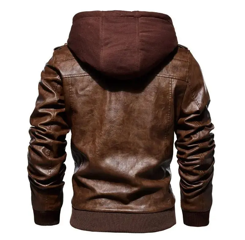 Blouson Biker "Urban Rider" – Capuche Amovible & Effet 2-en-1 |SOLDES