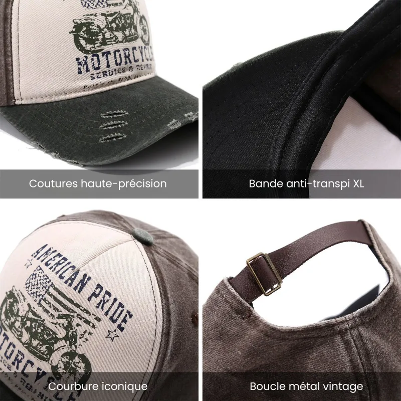 Casquette biker vintage - American Motorcycle