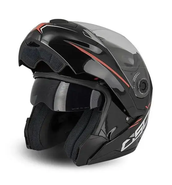 Casque moto modulable - Noir/ rouge S520