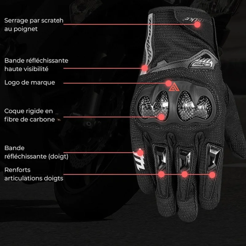 Gants moto/scooter cross mi-saison | VOERH™