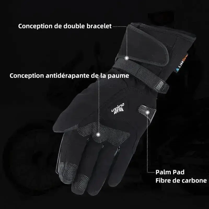 Gants de moto chauffant électriques imperméables