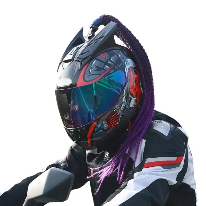 Tresse casque moto Bicolor