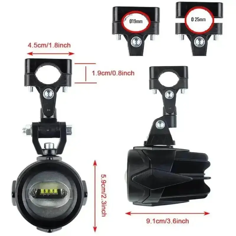 Feux additionnels LED moto multidirectionnel