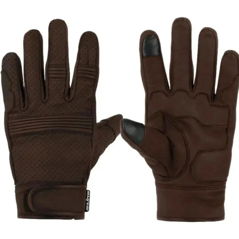 Gants moto été cuir perforé style vintage - Homologués